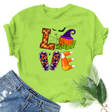 Halloween Costumes Love Pumpkin Fun Pattern Printed Short Sleeve T-shirt