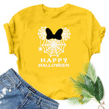 Halloween Costumes Spider Web Printed Short Sleeve T-shirt