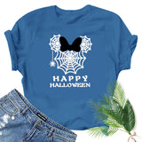 Halloween Costumes Spider Web Printed Short Sleeve T-shirt
