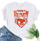 Halloween Costumes Pumpkin Smiley Face Printed Pattern Short Sleeve T-shirt