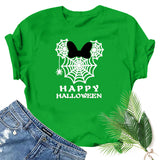 Halloween Costumes Spider Web Printed Short Sleeve T-shirt