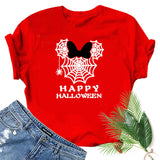 Halloween Costumes Spider Web Printed Short Sleeve T-shirt