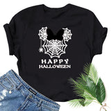 Halloween Costumes Spider Web Printed Short Sleeve T-shirt
