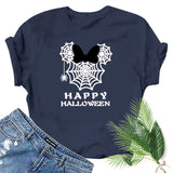 Halloween Costumes Spider Web Printed Short Sleeve T-shirt