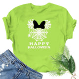 Halloween Costumes Spider Web Printed Short Sleeve T-shirt
