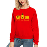 Halloween Costumes Pumpkin Smiley Printed Long Sleeve Capless round Neck Sweater