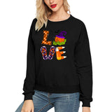 Halloween Costumes Love Fun Pattern Printed Long Sleeve Capless round Neck Sweater