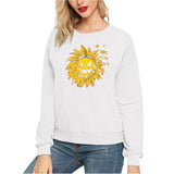 Halloween Costumes Sunflower Pumpkin Smiley Face Printed Long Sleeve Capless round Neck Sweater