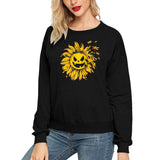 Halloween Costumes Sunflower Pumpkin Smiley Face Printed Long Sleeve Capless round Neck Sweater
