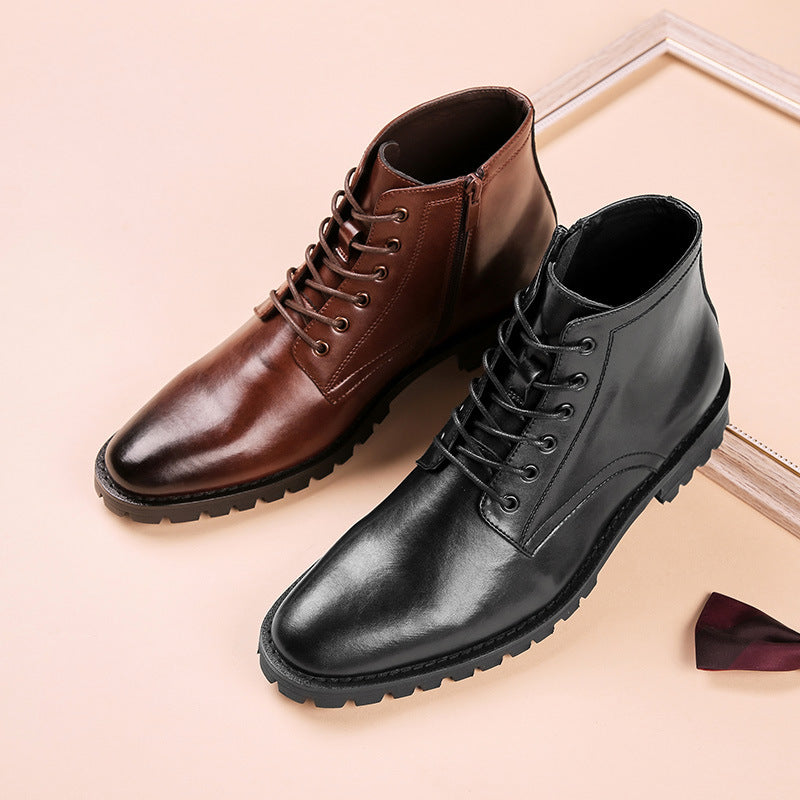 Men's Boots Work Boot Men Casual Hiking Boots Dress Shoes Classic Leather Oxfords Casual Cushioned Loafer Fall Winter Men Retro Workwear Shoes