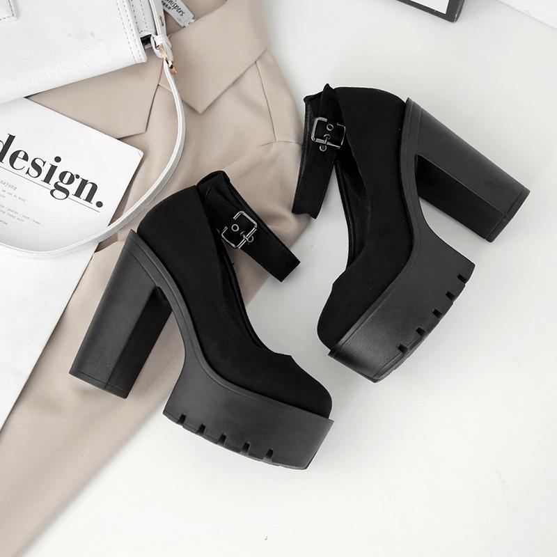 Platform Heels for Women White Chunky Heels Thick Bottom Waterproof Sandals