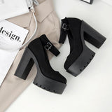Platform Heels for Women White Chunky Heels Thick Bottom Waterproof Sandals