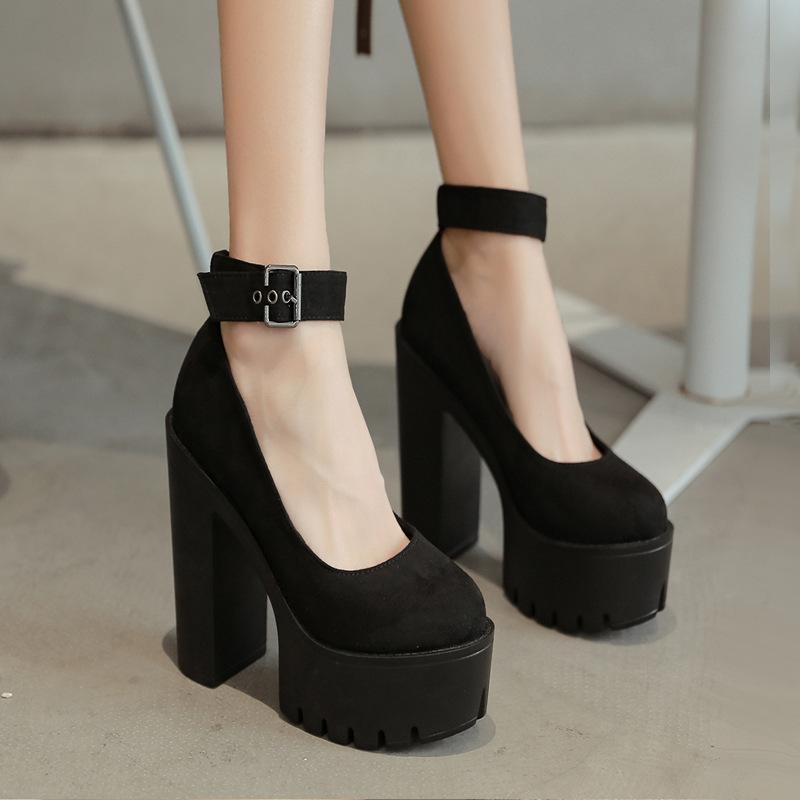 Platform Heels for Women White Chunky Heels Thick Bottom Waterproof Sandals