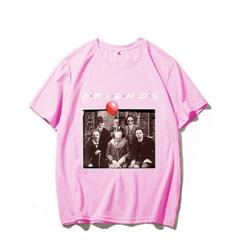 Halloween Costumes Pennywise Michael Myers Short Sleeve Men's and Women's T-shirt