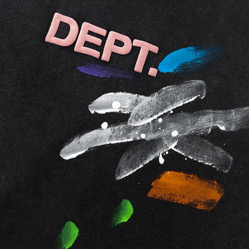 Gallery Dept T Shitrs Splash Ink Hip Hop Trend plus Size Short Sleeve