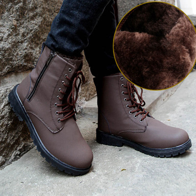 Men's Boots Work Boot Men Casual Hiking Boots Autumn Trendy Workwear Mid-Top Short Work Shoes