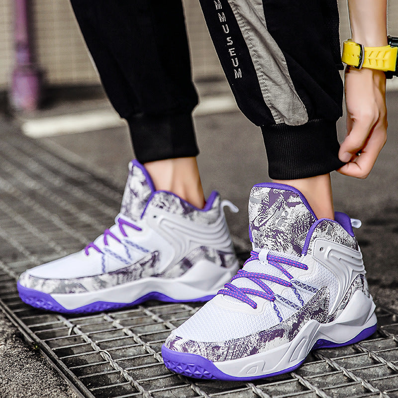 Men Basketball Shoeses High-Top Men Basketball Shoeses Men's Breathable Sneakers Solid Color Trendy Fashion Sneakers