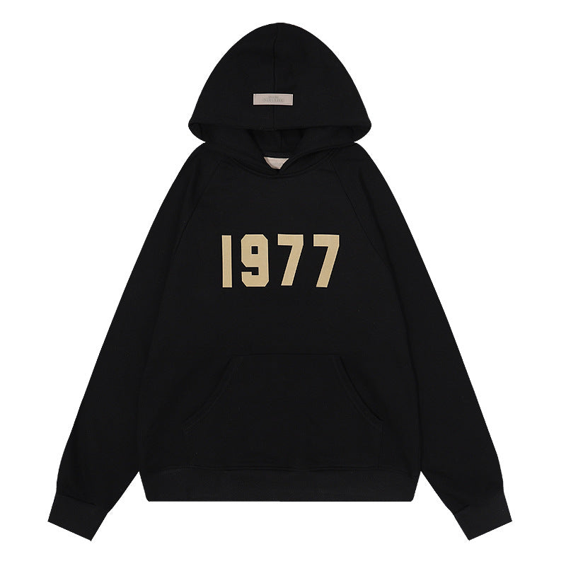 Kanye West Sunday Service Hoodie Autumn And Winter 1977 Three-Dimensional Flocked Printed Hoodie