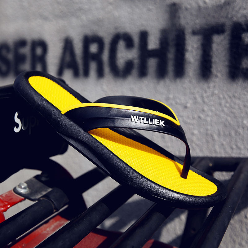 Flip Flops Flip Flops Men's Slippers Summer Outdoor Non-Slip Flat-Heeled Men's Casual Beach Shoes