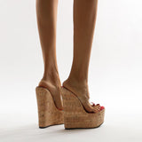 Platform Heels for Women Summer Waterproof Platform Loose Sandals