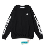 Off White Sweatshirts Arrow Print Casual Men And Women Loose Sweater