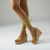 Platform Heels for Women Summer Thick-Soled Stiletto Peep Toe Sandals