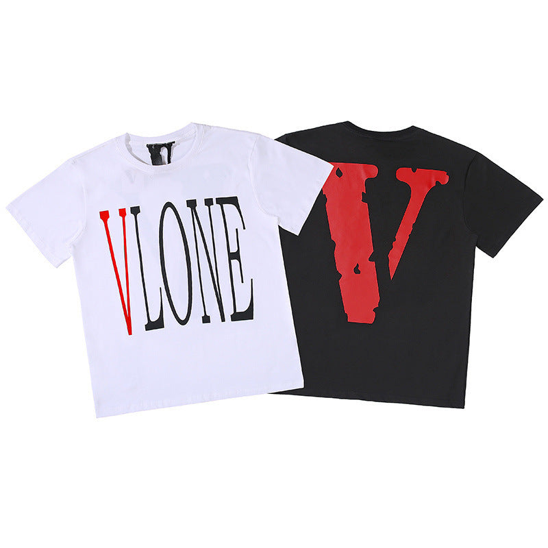 Vlone T Shirt Men'S And Women'S V Couple Wear Men'S And Women'S Round Neck Tee Short Sleeve T-Shirt