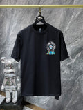 CHH Chrome Hearts T Shirts Classic Big Horseshoe Colored Cross Sanskrit Short Sleeve