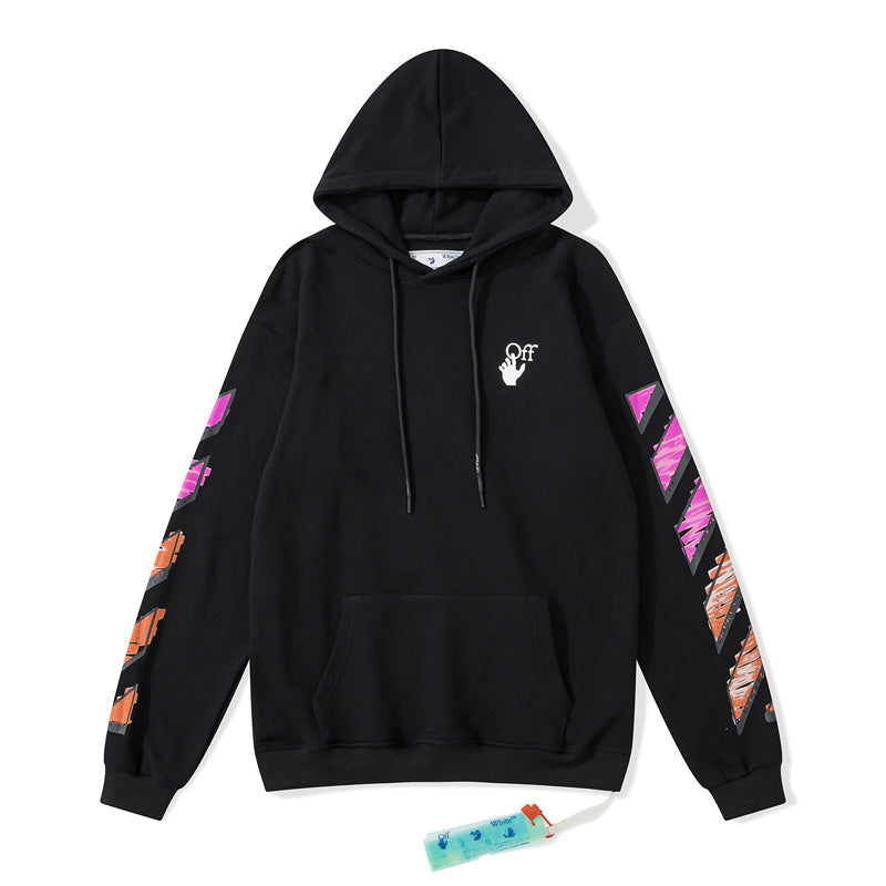 off White Hoodie Chalk Arrow Hooded Sweater Baggy Coat