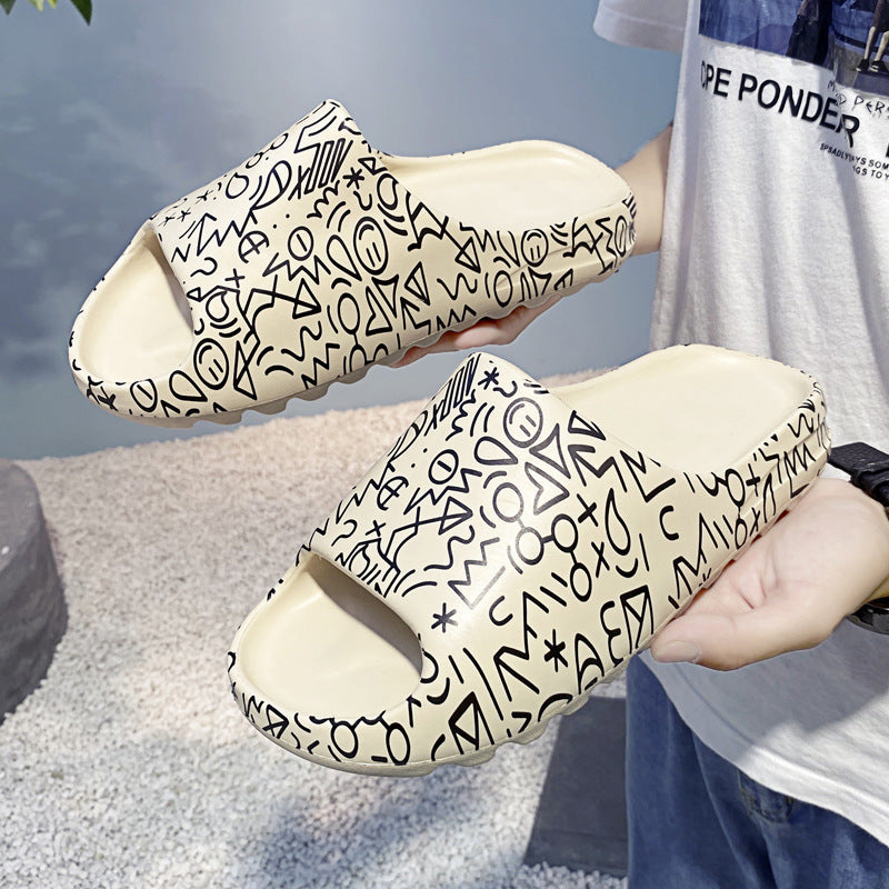 Mens Slide Summer Couples Sandals Plus Size Platform Beach Shoes