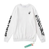 Off White Sweatshirts Arrow Print Casual Men And Women Loose Sweater