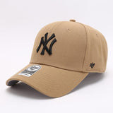 Dodgers and Yankees Baseball Cap 47brand Baseball Hat Men's Embroidered La Peaked Cap Khaki Casual Hat