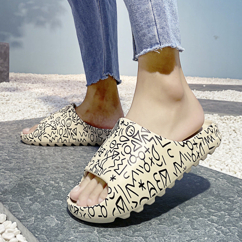 Mens Slide Summer Couples Sandals Plus Size Platform Beach Shoes
