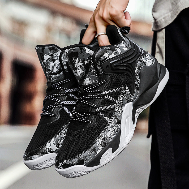 Men Basketball Shoeses High-Top Men Basketball Shoeses Men's Breathable Sneakers Solid Color Trendy Fashion Sneakers