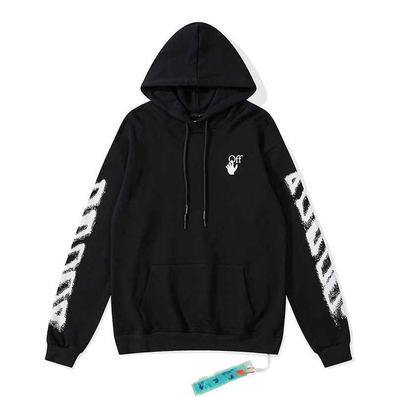 off White Hoodie Printed Loose Casual Hooded Sweater Jacket
