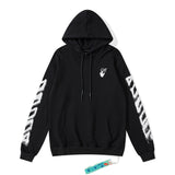off White Hoodie Printed Loose Casual Hooded Sweater Jacket