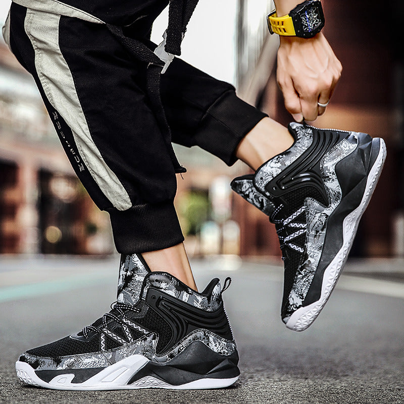 Men Basketball Shoeses High-Top Men Basketball Shoeses Men's Breathable Sneakers Solid Color Trendy Fashion Sneakers