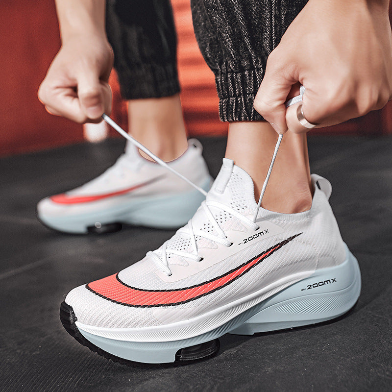 Men Basketball Shoeses Spring Air Cushion Sports Running Shoes Men's Shoes Flying Woven Couple Casual Shoes Breathable Travel Shoes Men's