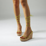 Platform Heels for Women Summer Thick-Soled Stiletto Peep Toe Sandals