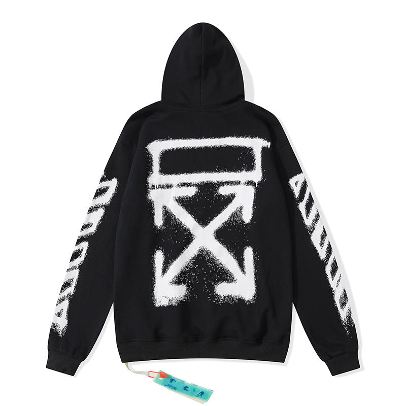 off White Hoodie Printed Loose Casual Hooded Sweater Jacket