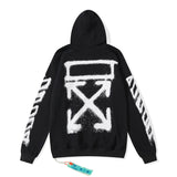 off White Hoodie Printed Loose Casual Hooded Sweater Jacket