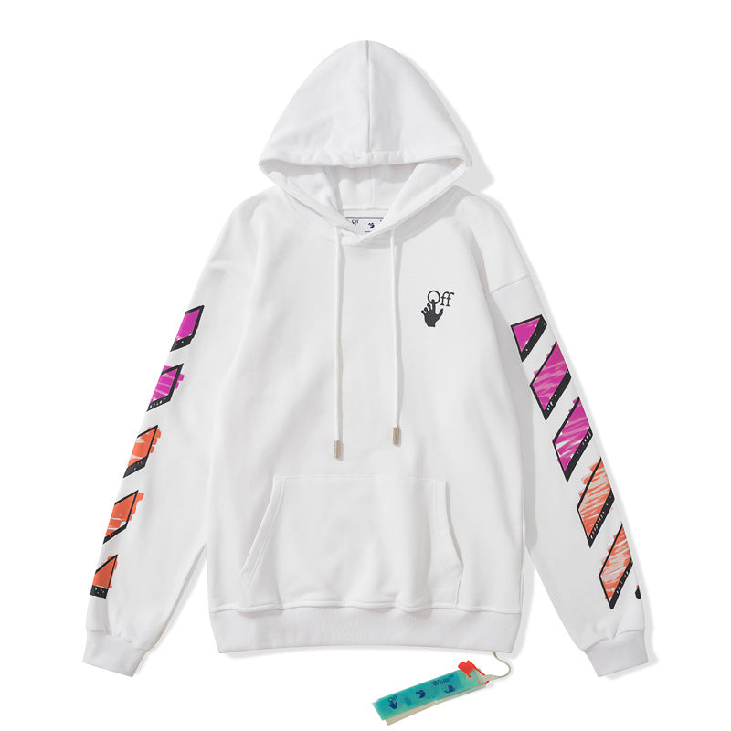 off White Hoodie Chalk Arrow Hooded Sweater Baggy Coat