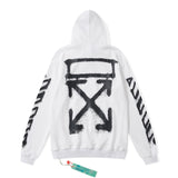 off White Hoodie Printed Loose Casual Hooded Sweater Jacket