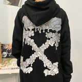 off White Hoodie Pullover Sweater Ow Men and Women Baggy Coat