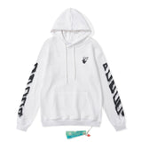 off White Hoodie Printed Loose Casual Hooded Sweater Jacket