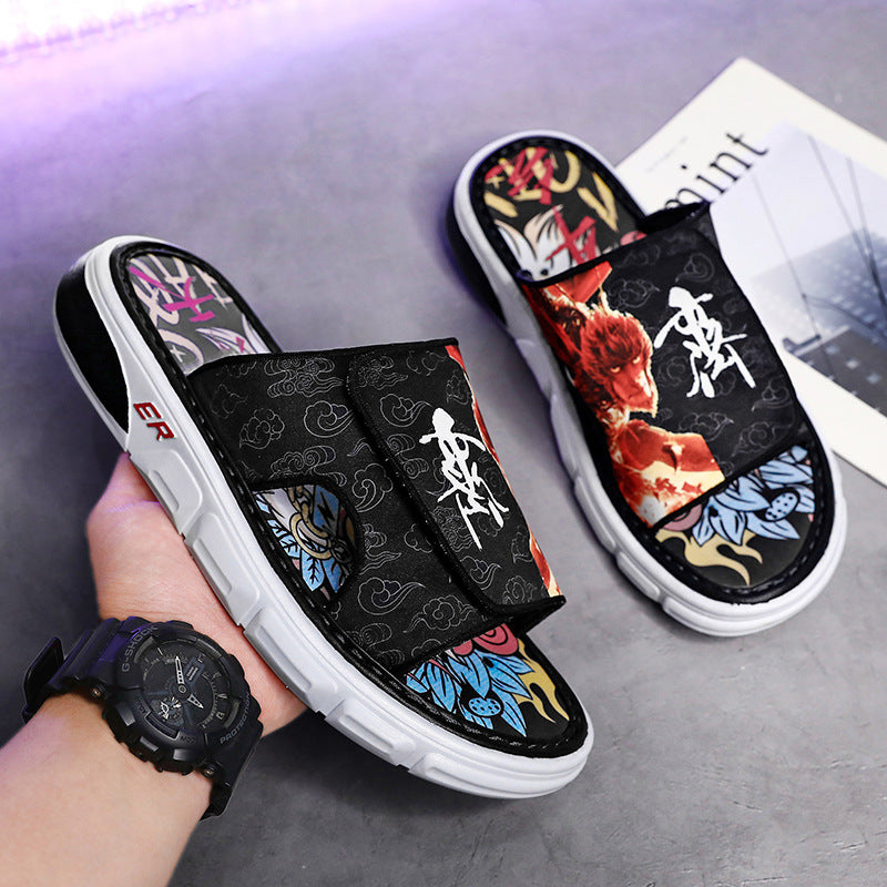 Beach Slides Summer Men's Slippers Fashion Non-Slip Wear-Resistant