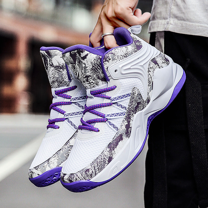 Men Basketball Shoeses High-Top Men Basketball Shoeses Men's Breathable Sneakers Solid Color Trendy Fashion Sneakers