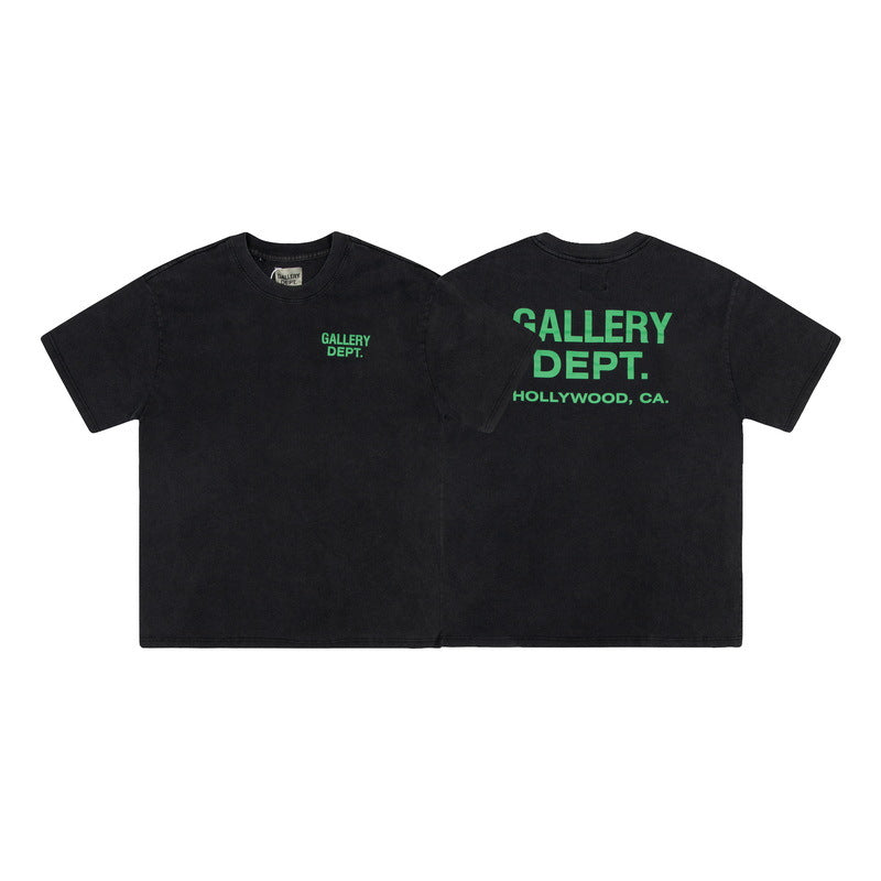 Gallery Dept T Shitrs Vintage Printed Letter Short Sleeve Loose