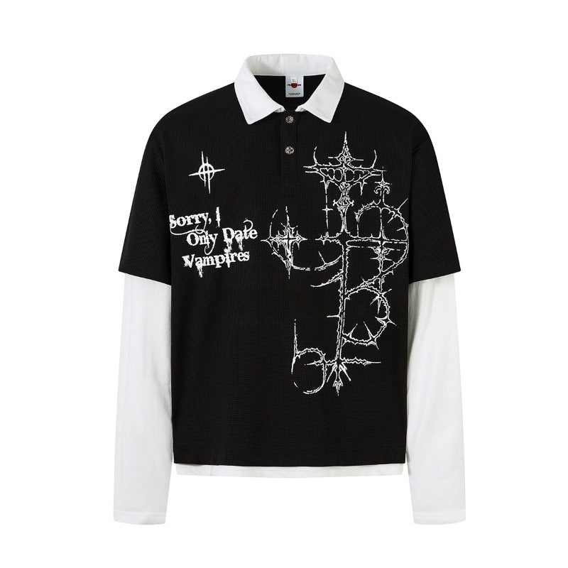 Unisex long-sleeved shirt men's autum lapel