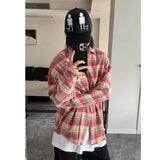 Unisex Shirts Vintage Wash Plaid Shirts